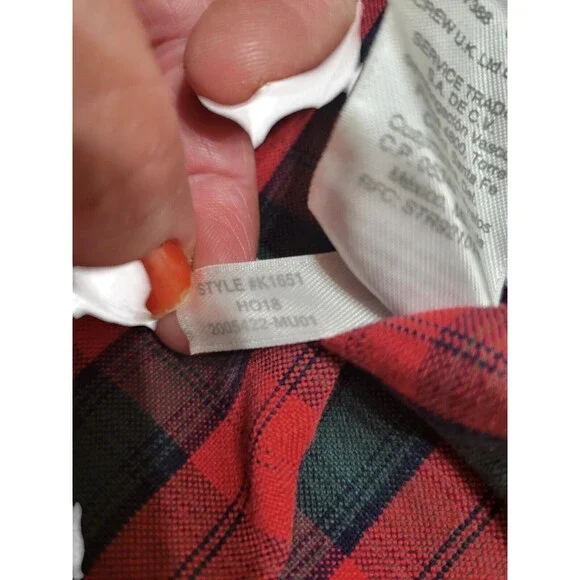 J. Crew Mercantile Flex Mens Button Down Shirt Size L Red Green Plaid E9 - Picture 6 of 11